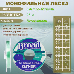 Леска Owner Broad 0.18 25м