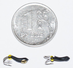 Мормышка вольфрамовая Коза 2 уралка перевертыш с коронкой Золото 143