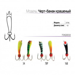 Мормышка вольфрамовая Spider Черт-банан краш. MW-SP-07740-168